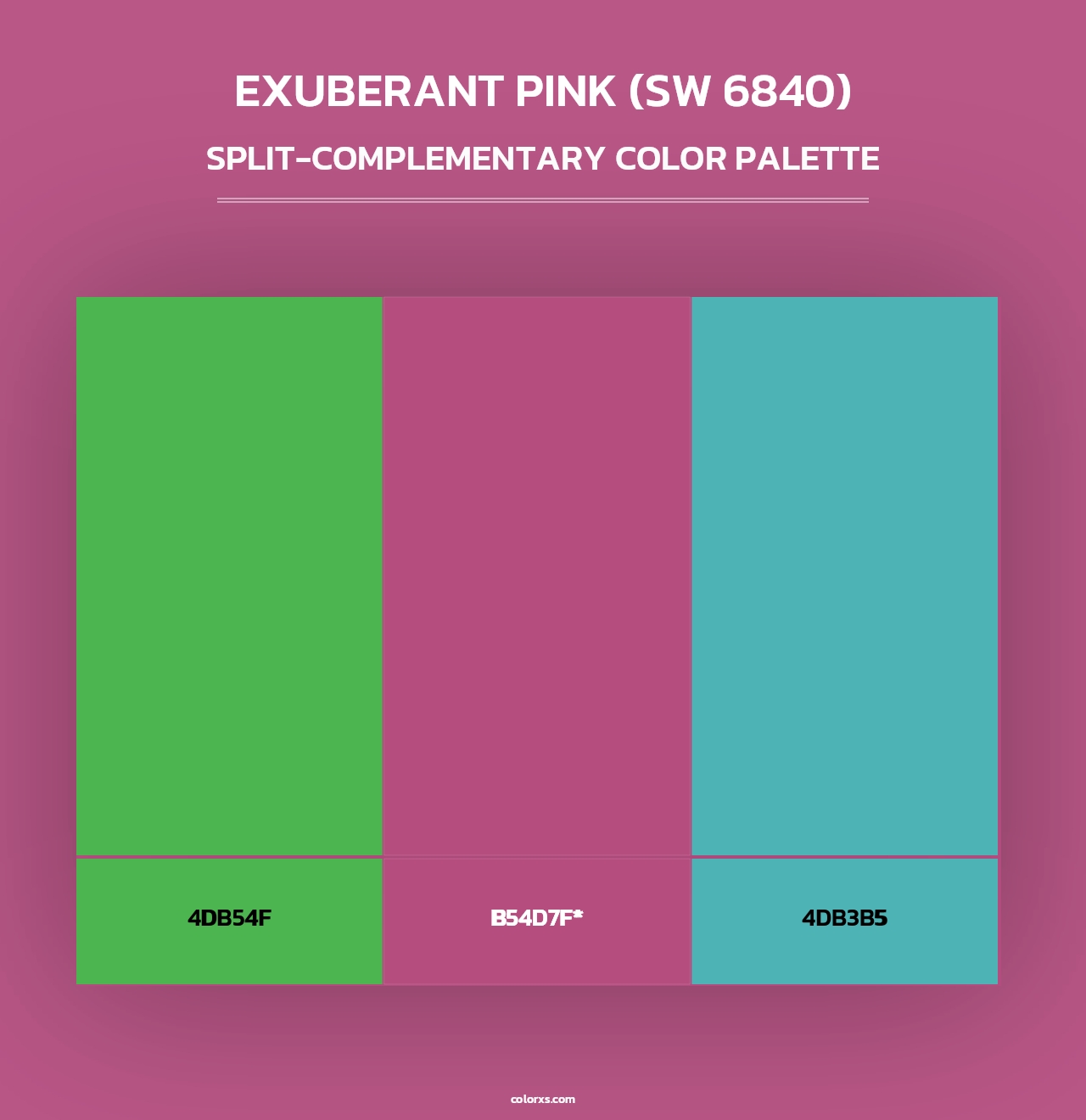 Exuberant Pink (SW 6840) - Split-Complementary Color Palette