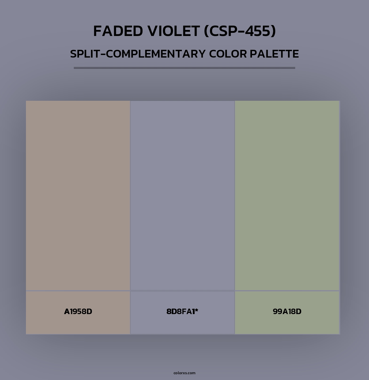 Faded Violet (CSP-455) - Split-Complementary Color Palette