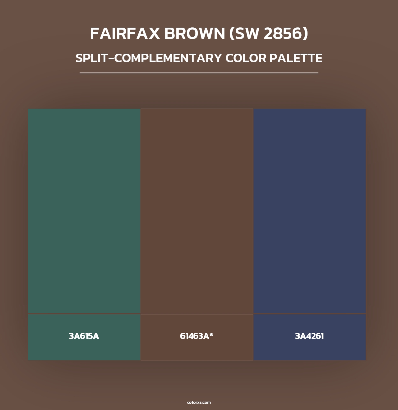 Fairfax Brown (SW 2856) - Split-Complementary Color Palette