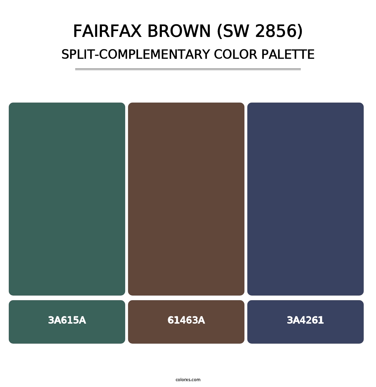 Fairfax Brown (SW 2856) - Split-Complementary Color Palette