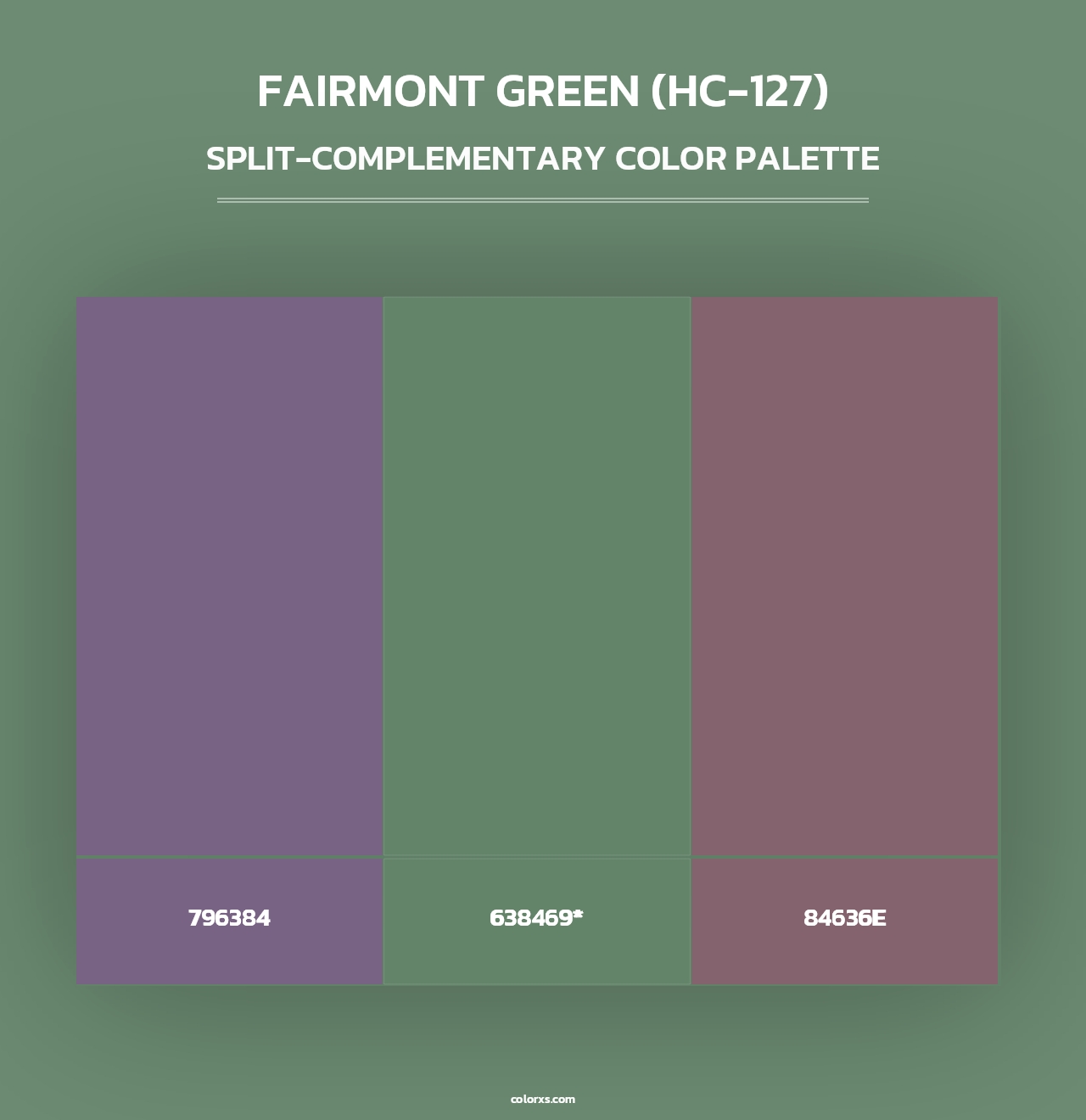Fairmont Green (HC-127) - Split-Complementary Color Palette
