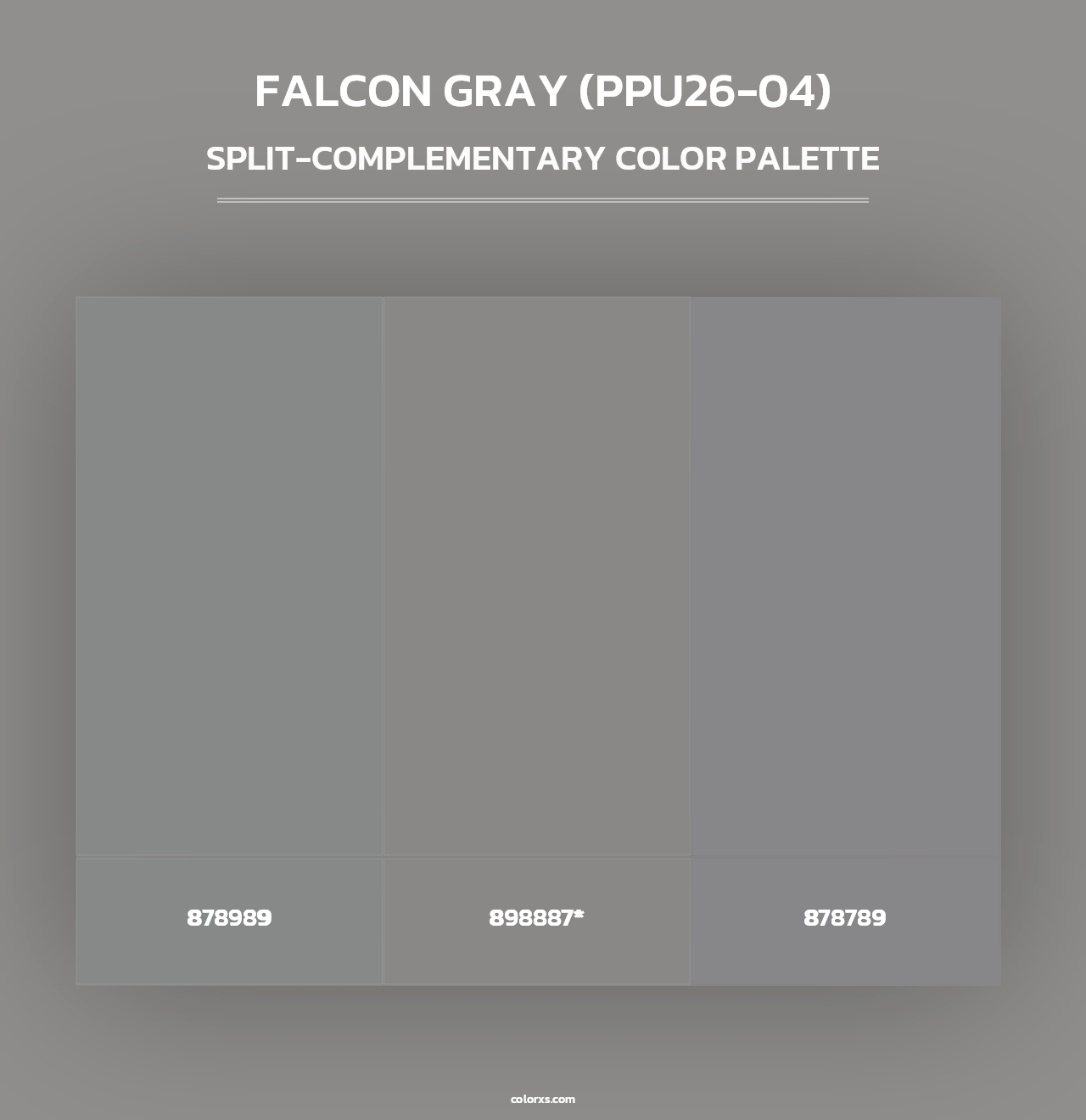 Falcon Gray (PPU26-04) - Split-Complementary Color Palette