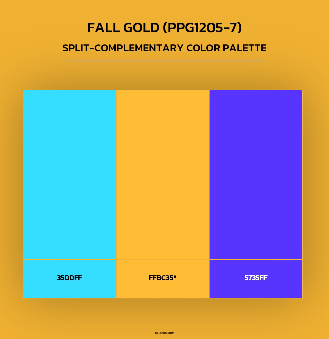 Fall Gold (PPG1205-7) - Split-Complementary Color Palette