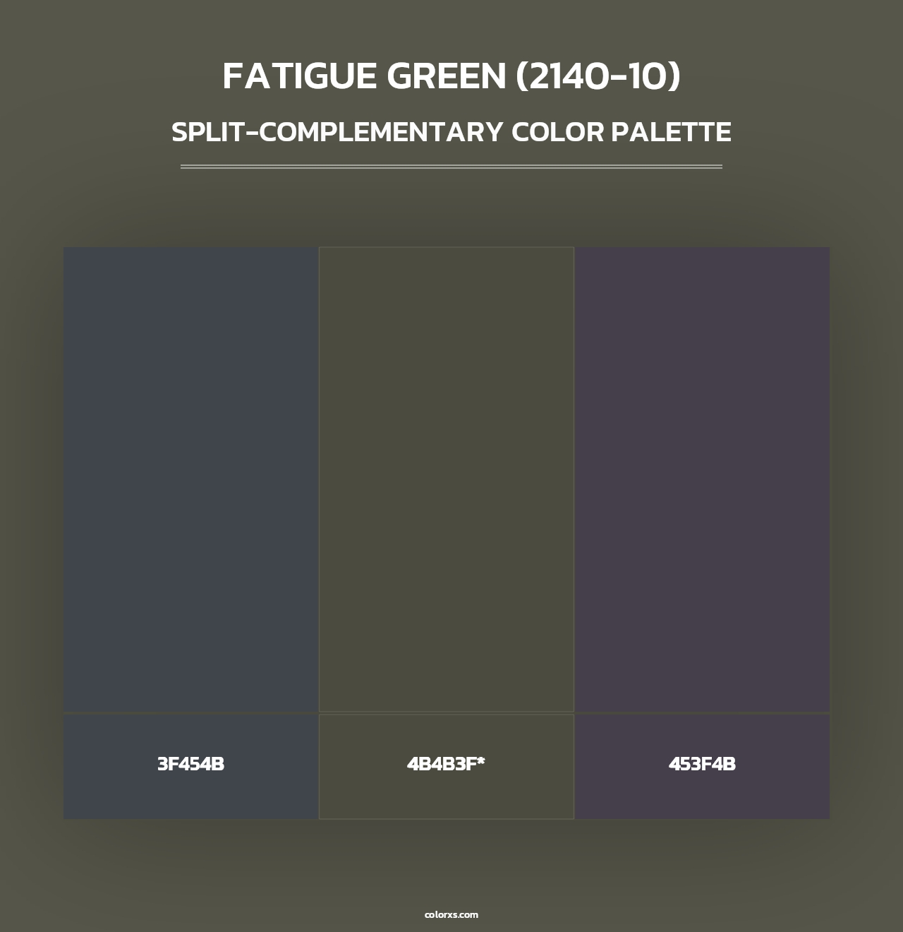 Fatigue Green (2140-10) - Split-Complementary Color Palette