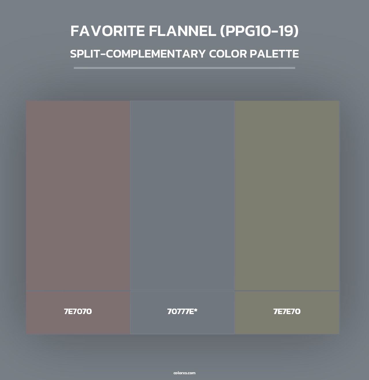 Favorite Flannel (PPG10-19) - Split-Complementary Color Palette