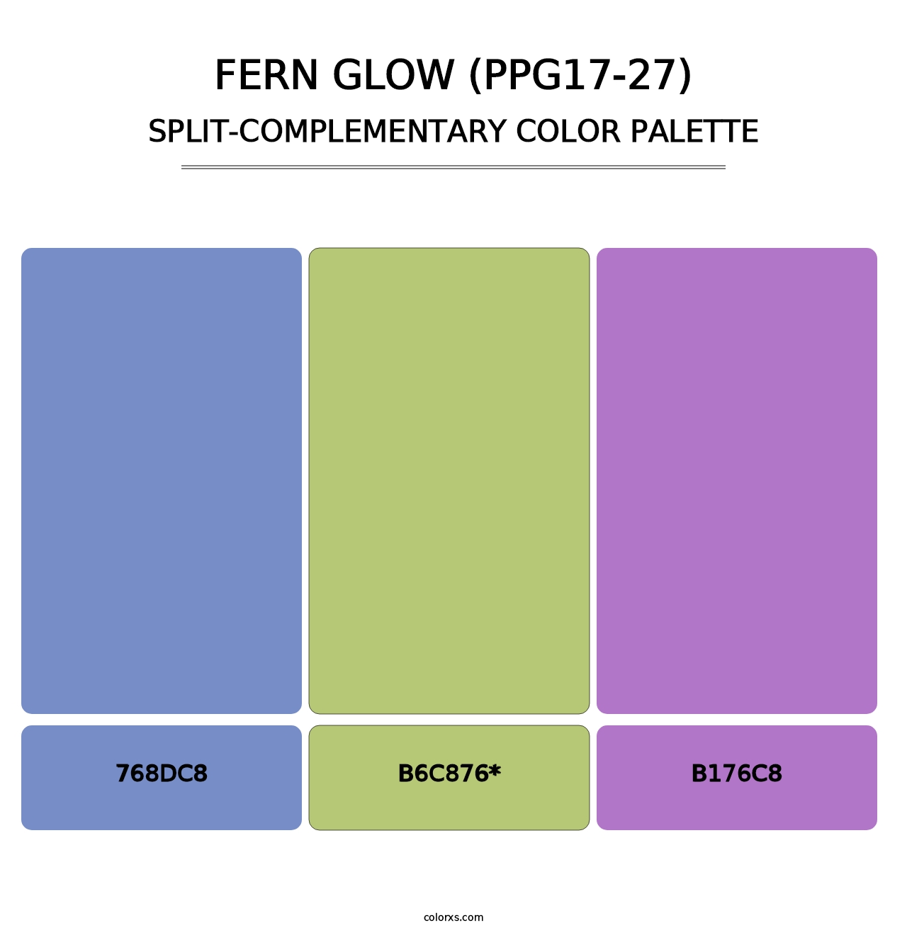 Fern Glow (PPG17-27) - Split-Complementary Color Palette