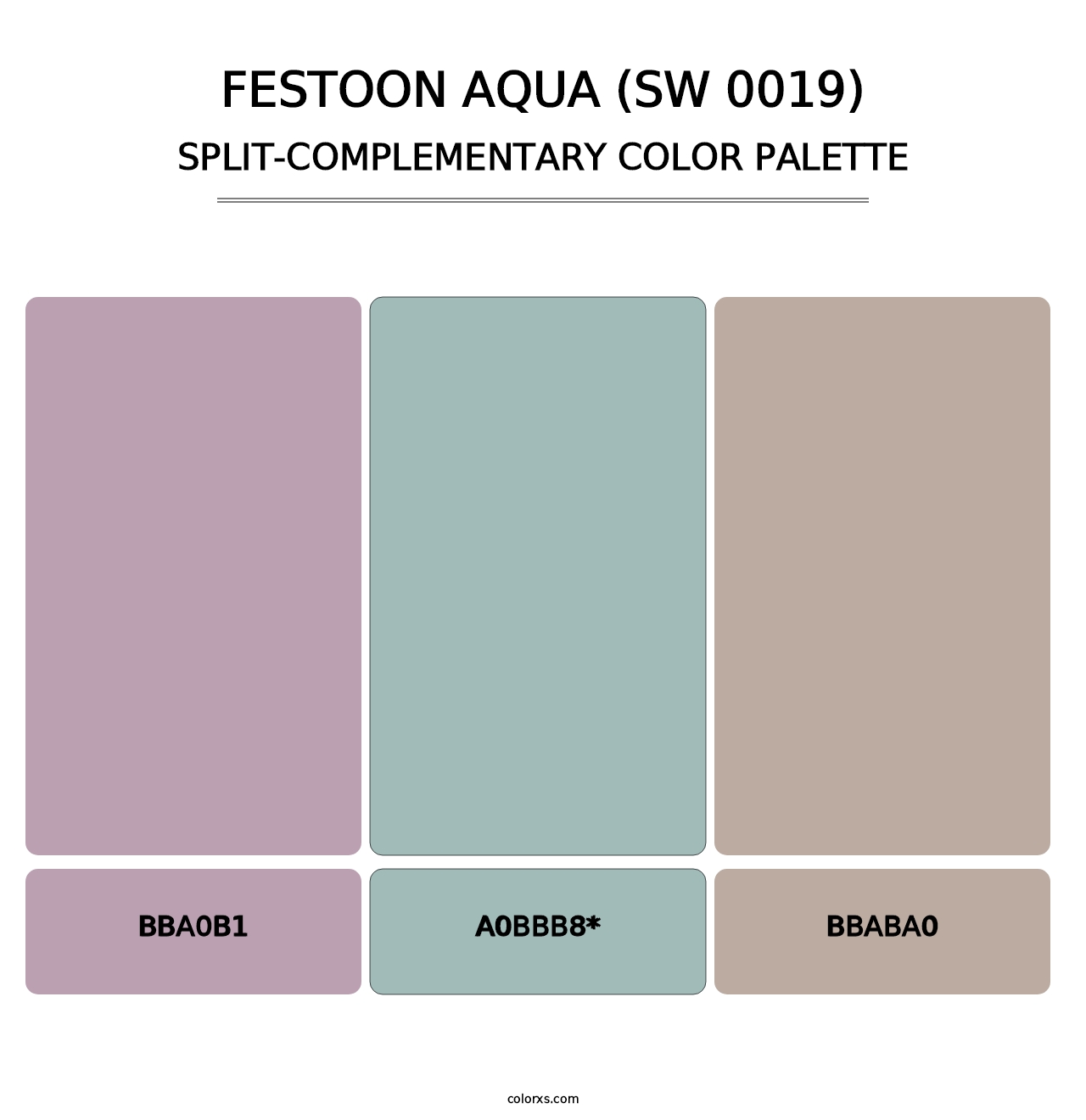 Festoon Aqua (SW 0019) - Split-Complementary Color Palette