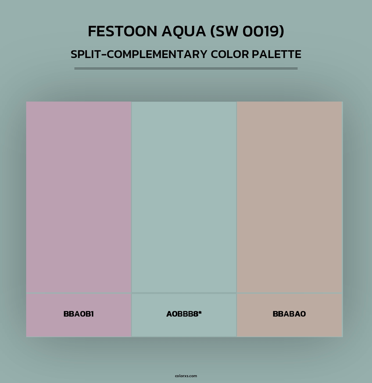 Festoon Aqua (SW 0019) - Split-Complementary Color Palette