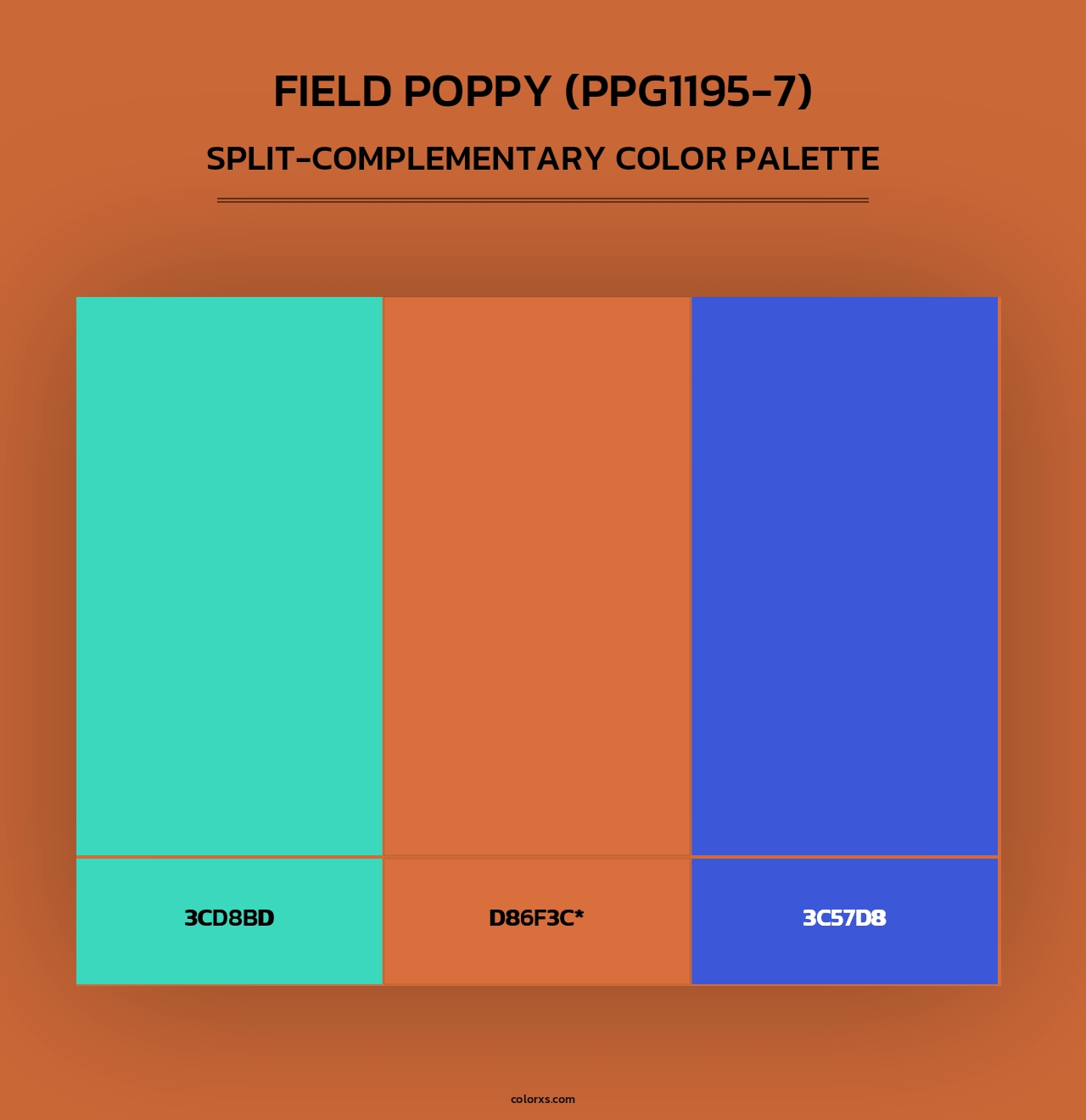 Field Poppy (PPG1195-7) - Split-Complementary Color Palette