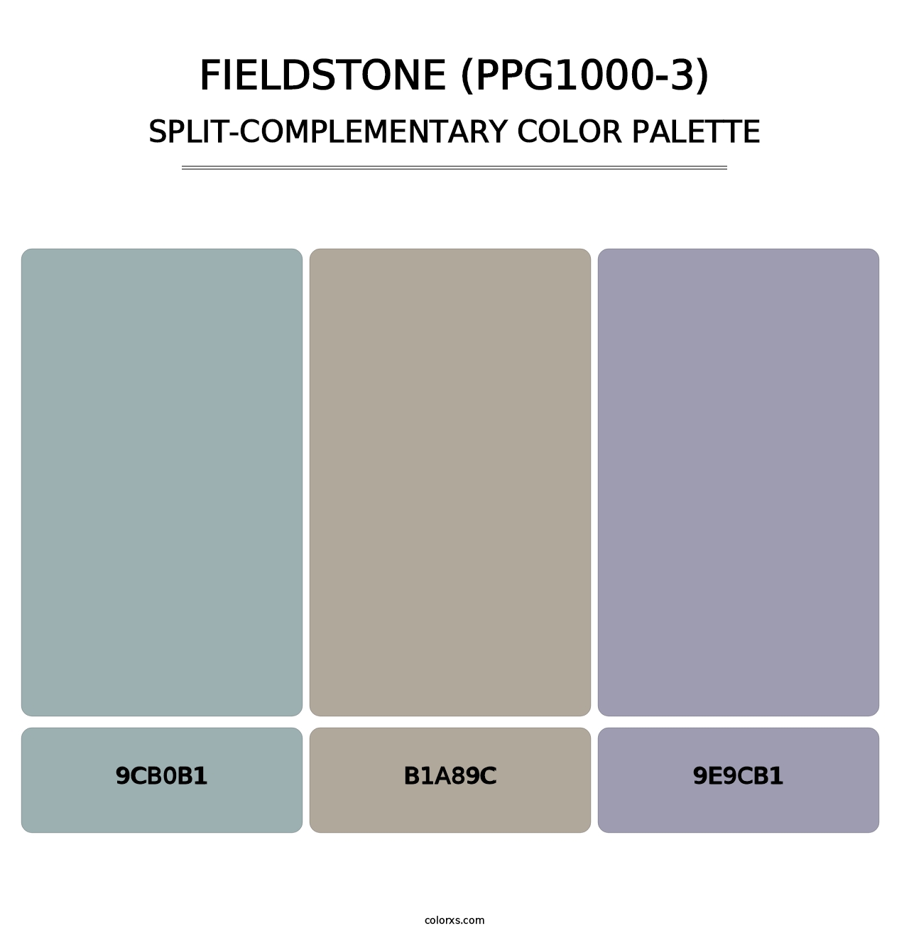 Fieldstone (PPG1000-3) - Split-Complementary Color Palette
