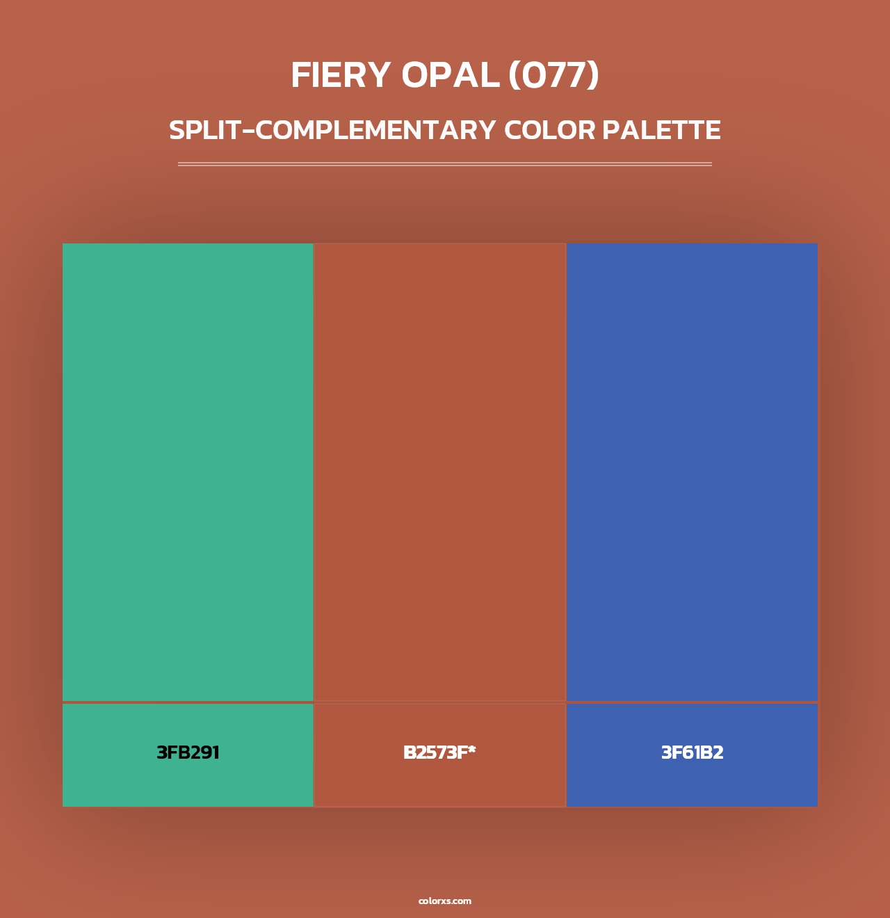 Fiery Opal (077) - Split-Complementary Color Palette