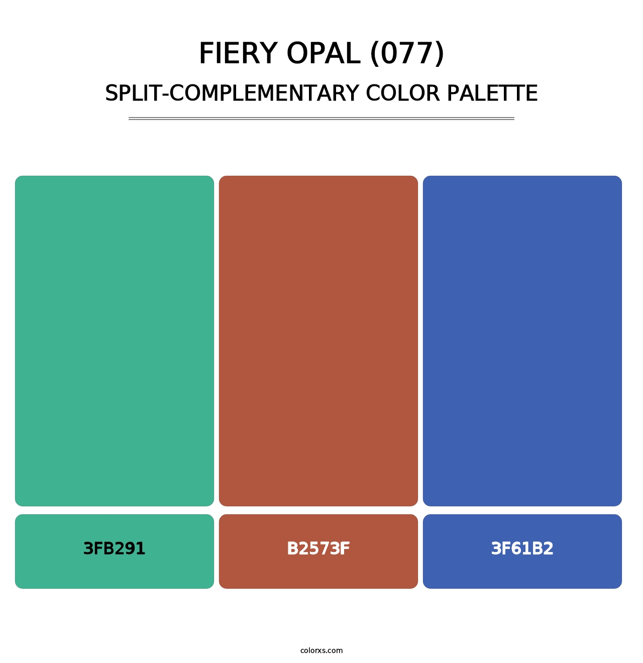 Fiery Opal (077) - Split-Complementary Color Palette