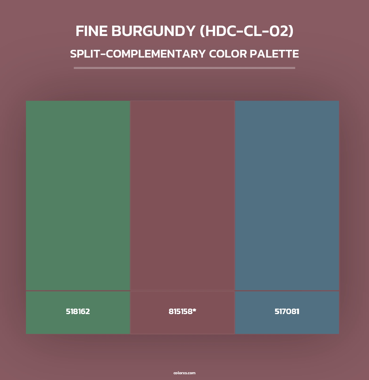 Fine Burgundy (HDC-CL-02) - Split-Complementary Color Palette