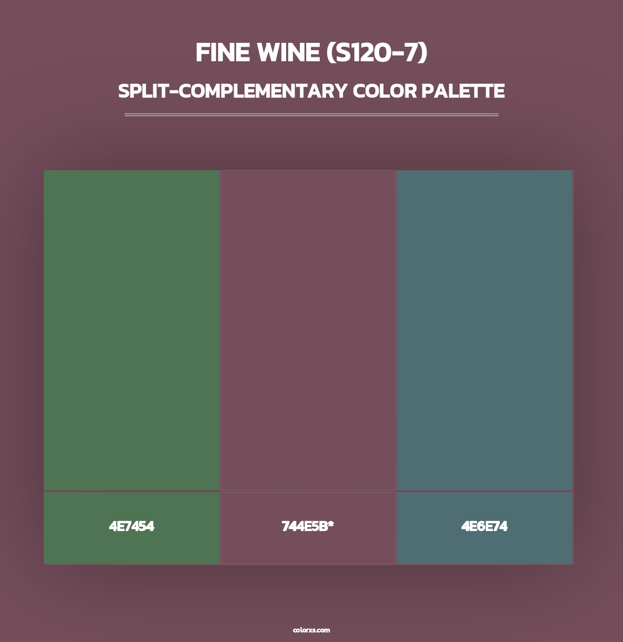 Fine Wine (S120-7) - Split-Complementary Color Palette