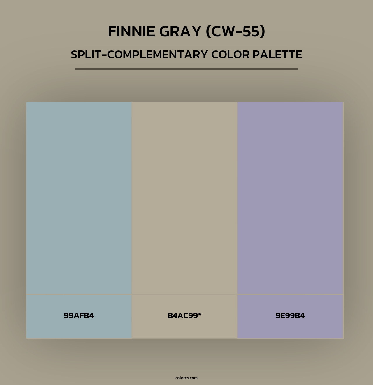 Finnie Gray (CW-55) - Split-Complementary Color Palette