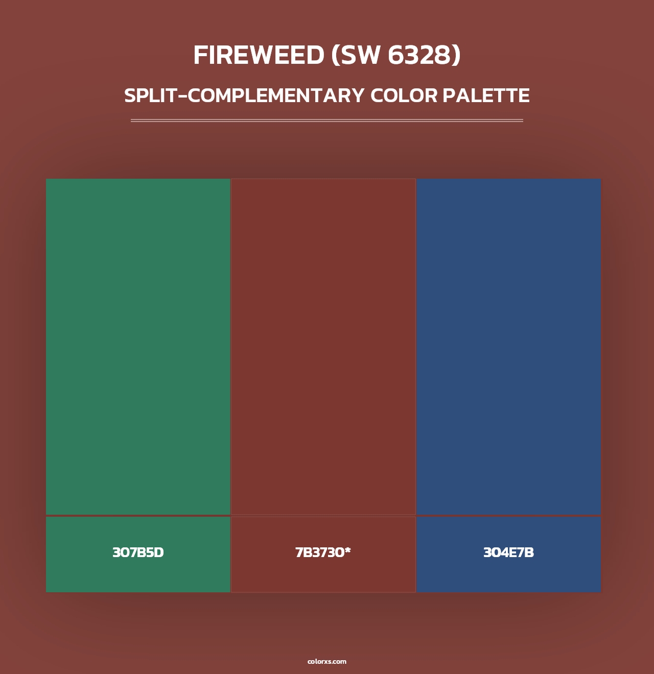 Fireweed (SW 6328) - Split-Complementary Color Palette