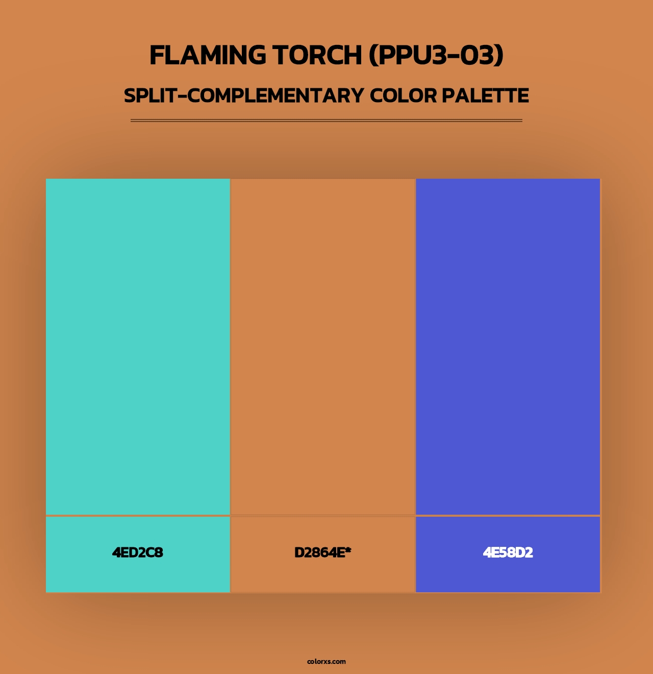 Flaming Torch (PPU3-03) - Split-Complementary Color Palette