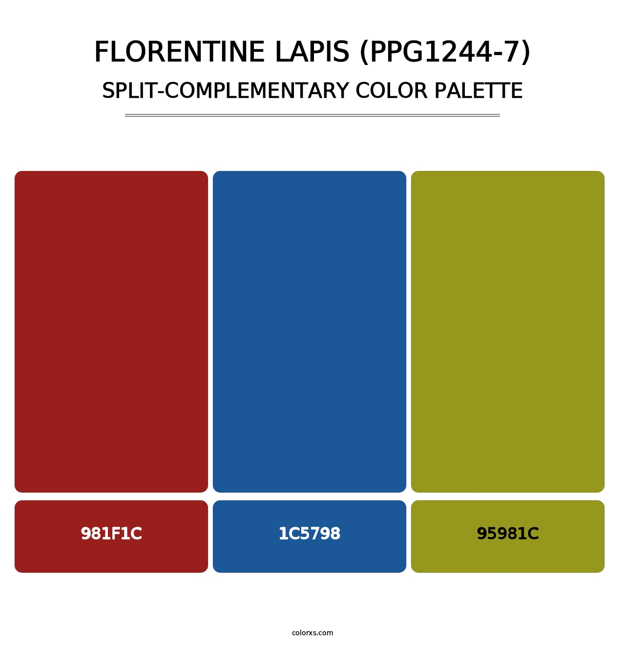 Florentine Lapis (PPG1244-7) - Split-Complementary Color Palette