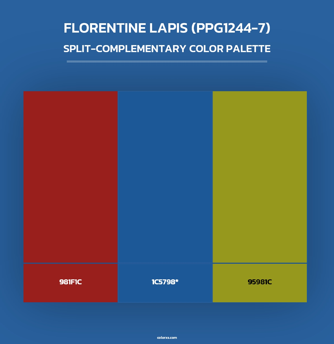 Florentine Lapis (PPG1244-7) - Split-Complementary Color Palette