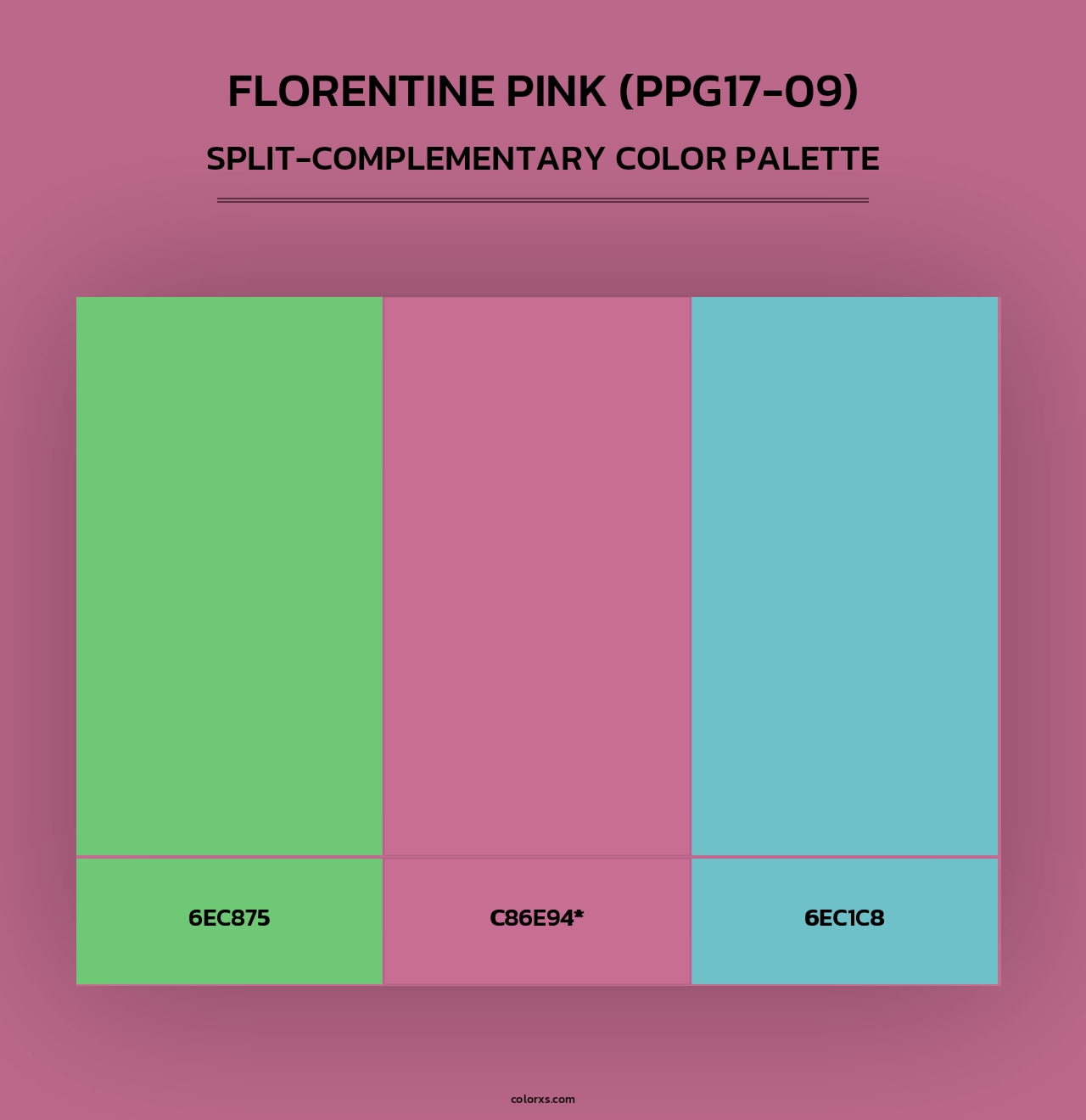 Florentine Pink (PPG17-09) - Split-Complementary Color Palette