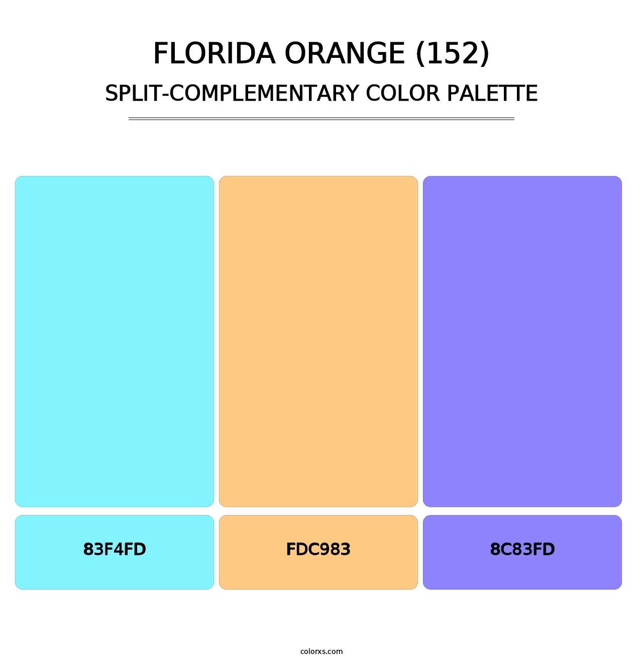 Florida Orange (152) - Split-Complementary Color Palette