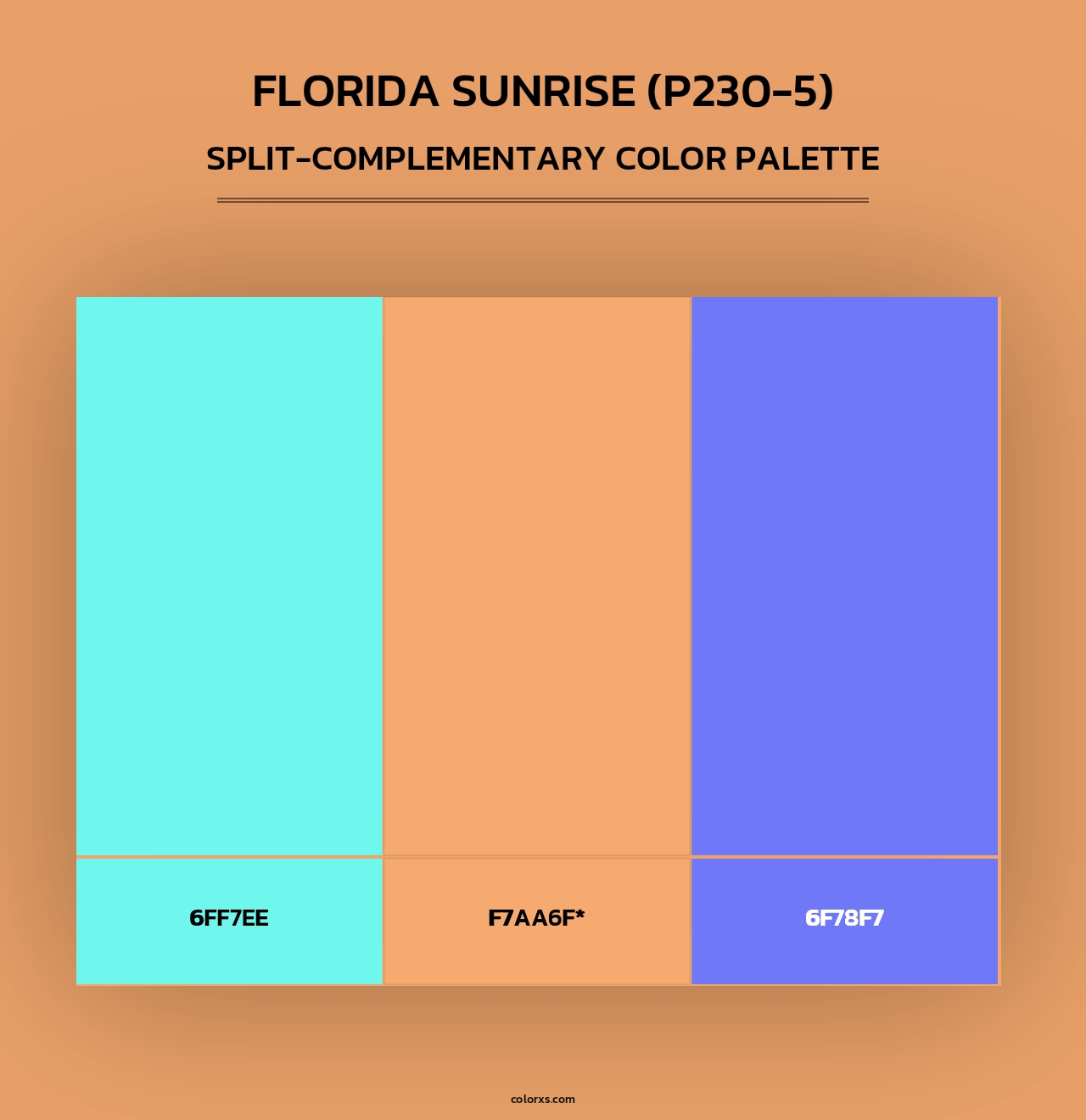 Florida Sunrise (P230-5) - Split-Complementary Color Palette
