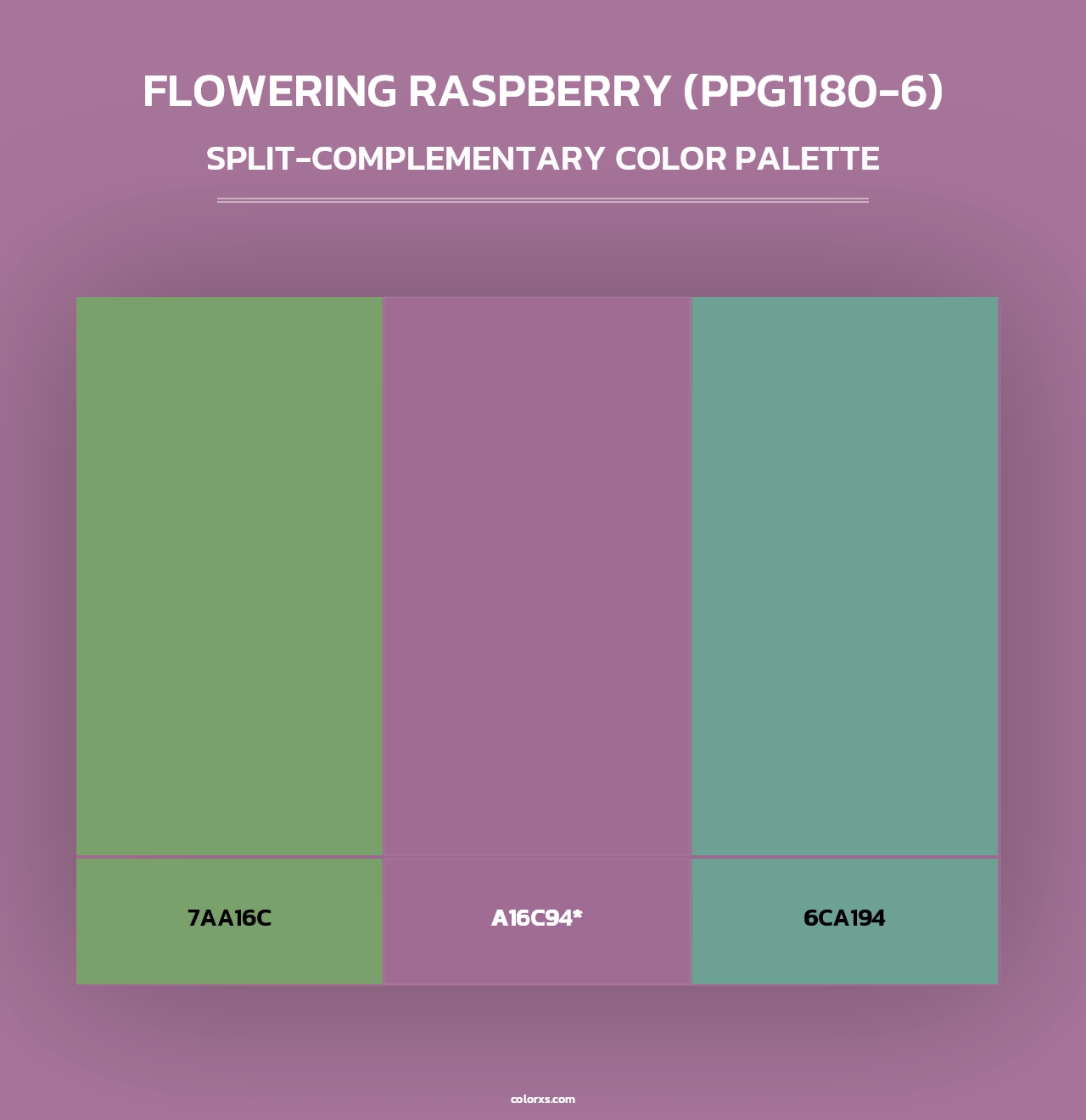 Flowering Raspberry (PPG1180-6) - Split-Complementary Color Palette