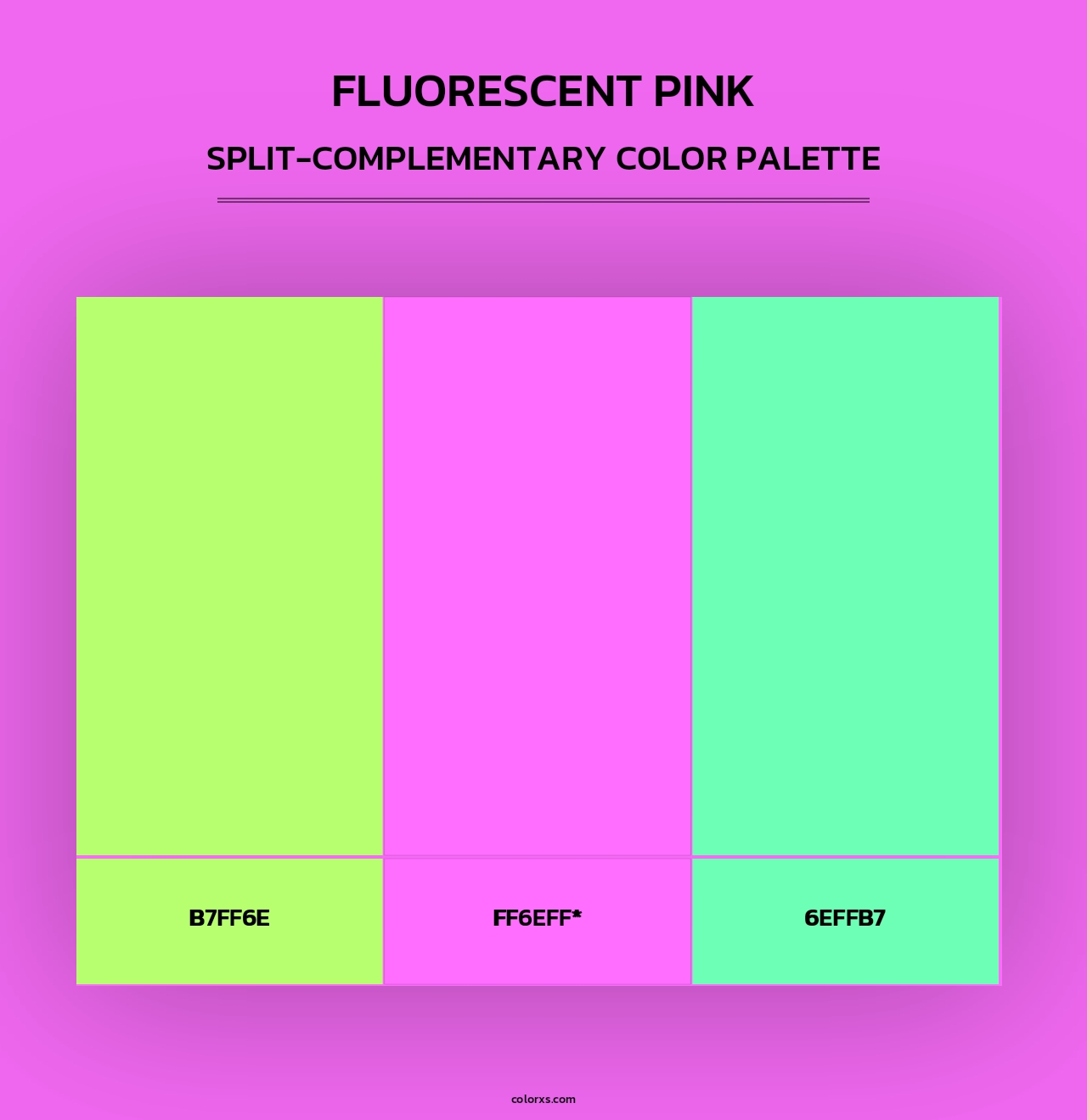 Fluorescent Pink - Split-Complementary Color Palette
