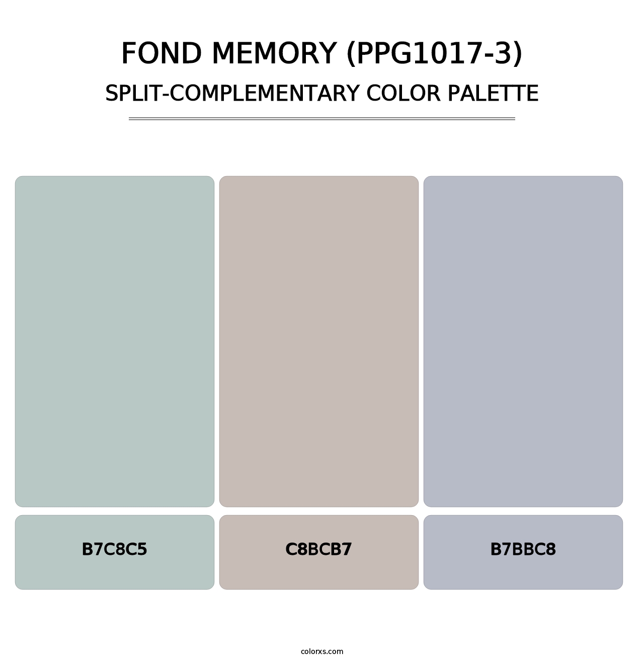 Fond Memory (PPG1017-3) - Split-Complementary Color Palette
