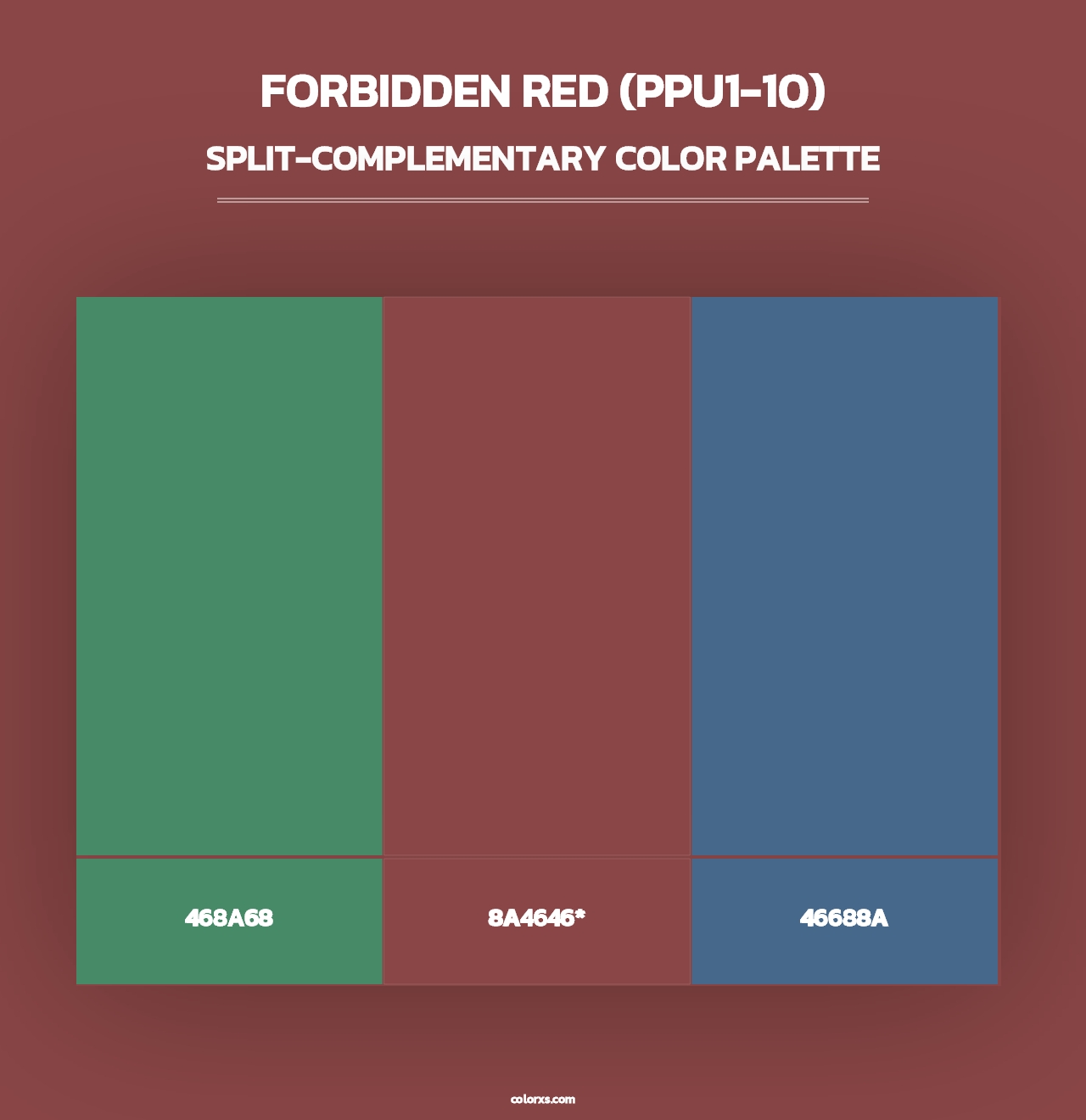 Forbidden Red (PPU1-10) - Split-Complementary Color Palette