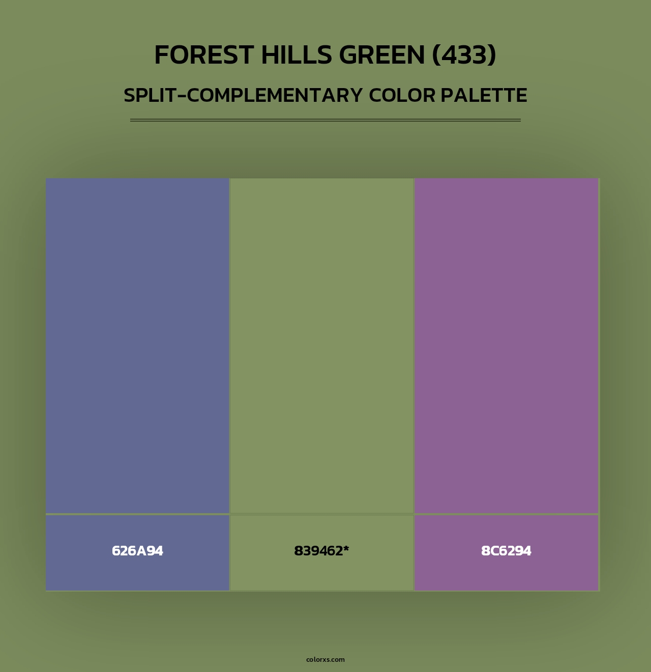 Forest Hills Green (433) - Split-Complementary Color Palette