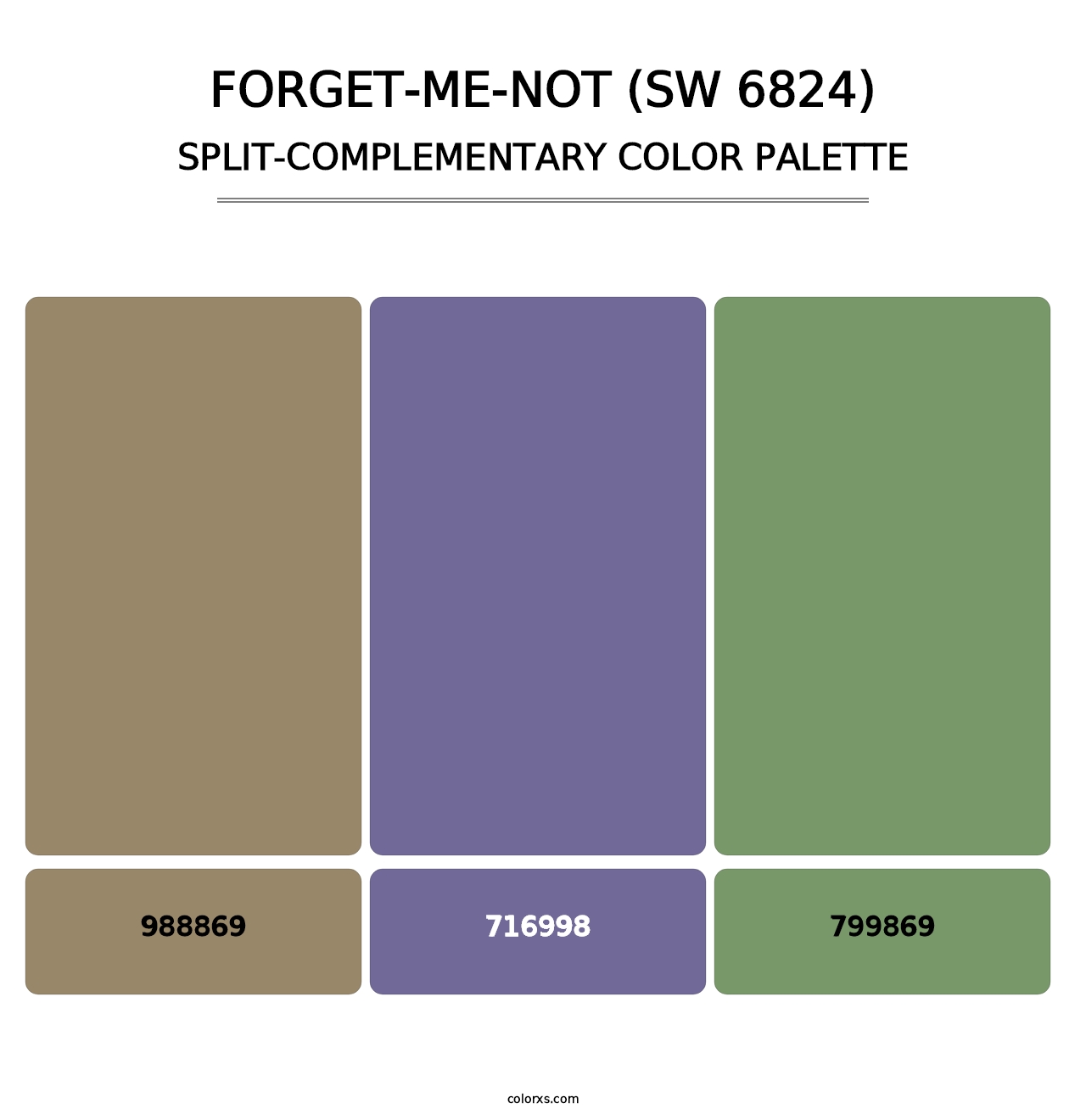 Forget-Me-Not (SW 6824) - Split-Complementary Color Palette