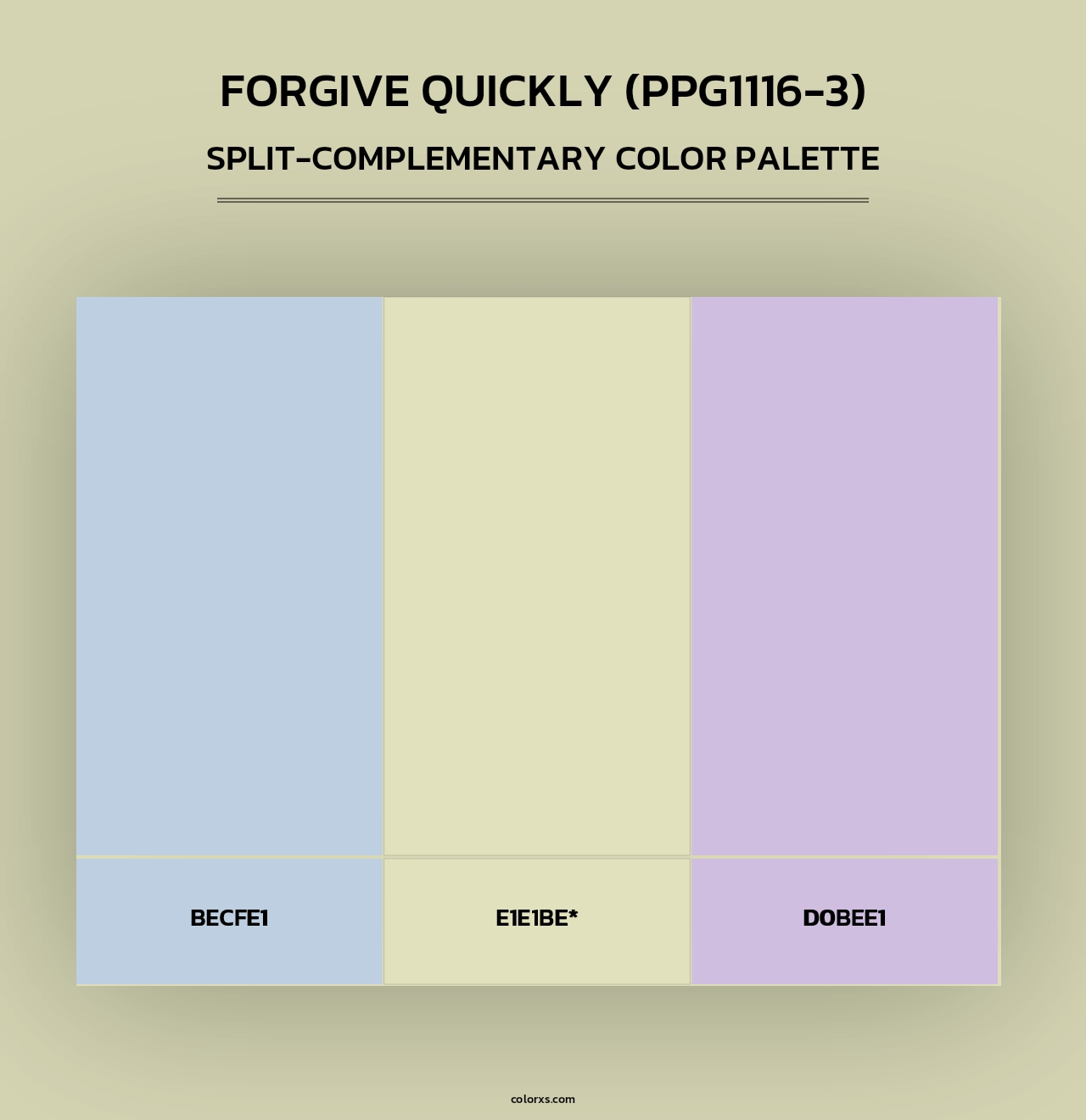Forgive Quickly (PPG1116-3) - Split-Complementary Color Palette