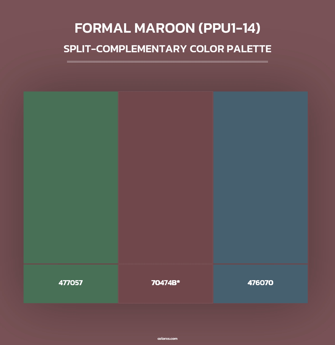 Formal Maroon (PPU1-14) - Split-Complementary Color Palette