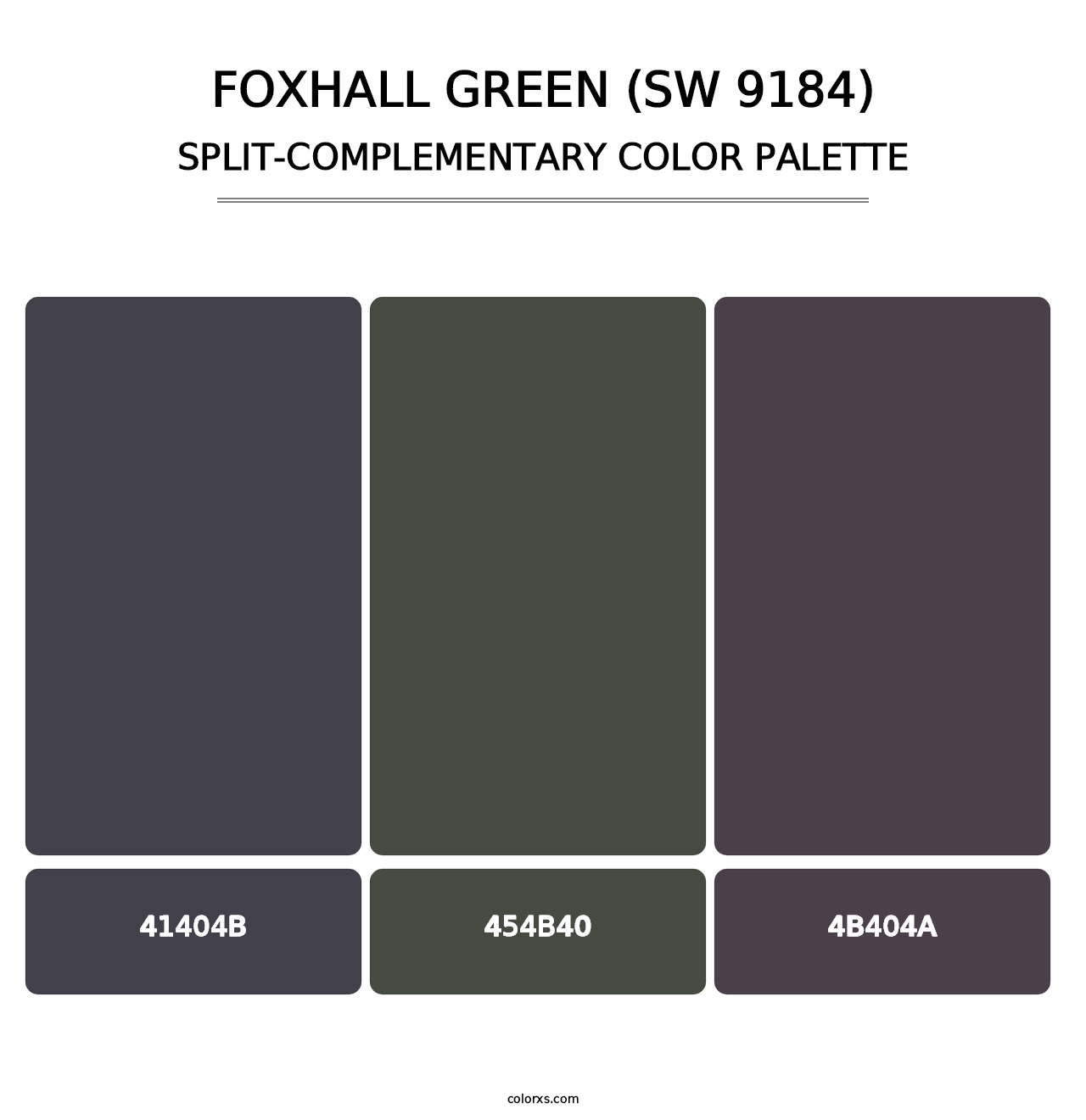 Foxhall Green (SW 9184) - Split-Complementary Color Palette