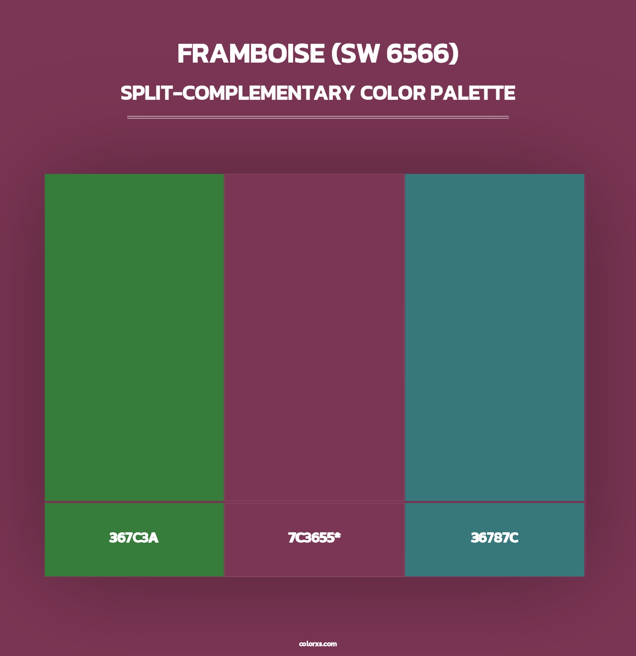 Framboise (SW 6566) - Split-Complementary Color Palette