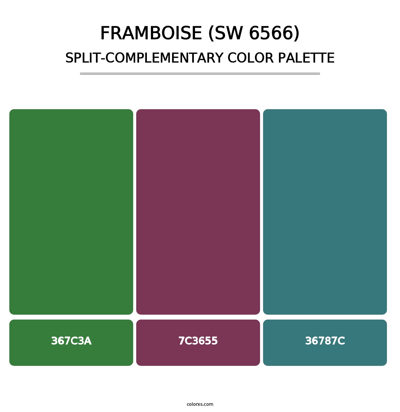 Framboise (SW 6566) - Split-Complementary Color Palette