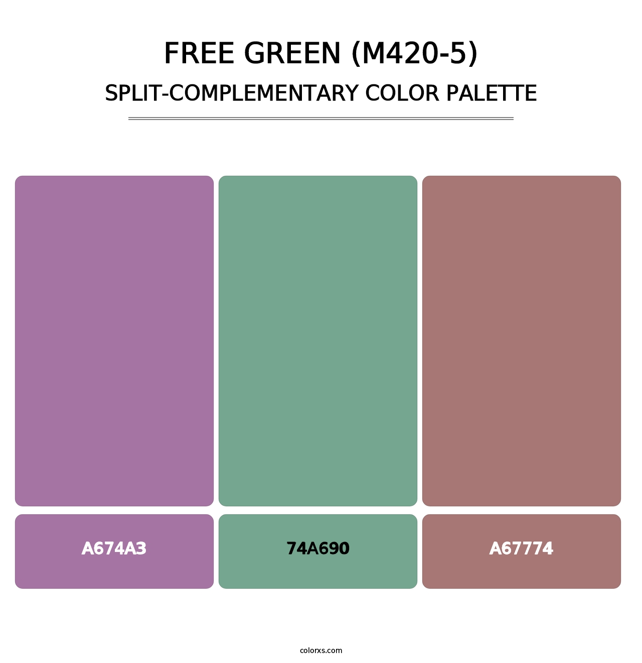 Free Green (M420-5) - Split-Complementary Color Palette