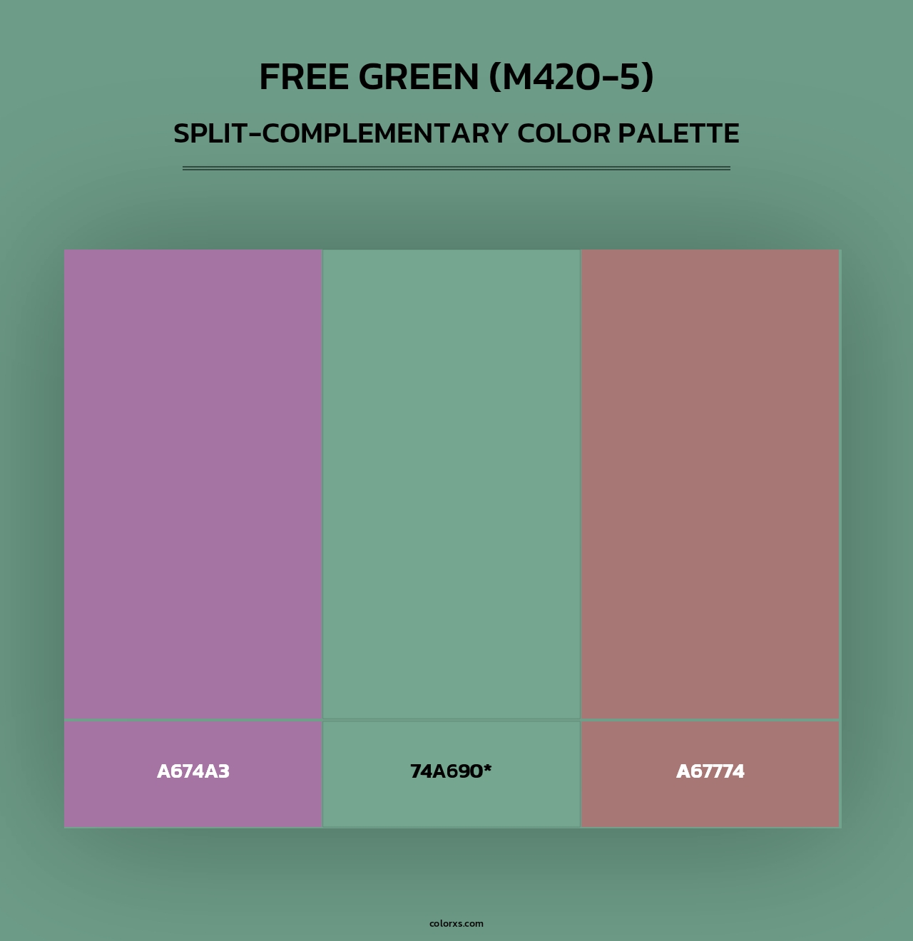 Free Green (M420-5) - Split-Complementary Color Palette