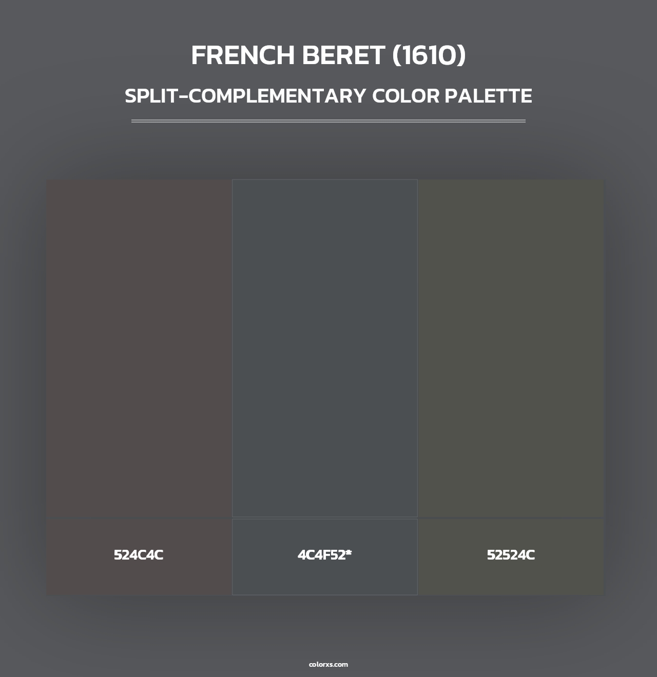 French Beret (1610) - Split-Complementary Color Palette