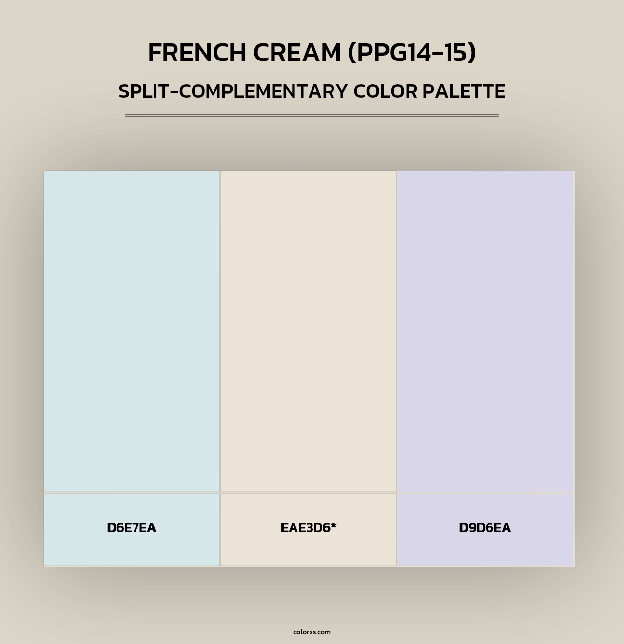 French Cream (PPG14-15) - Split-Complementary Color Palette