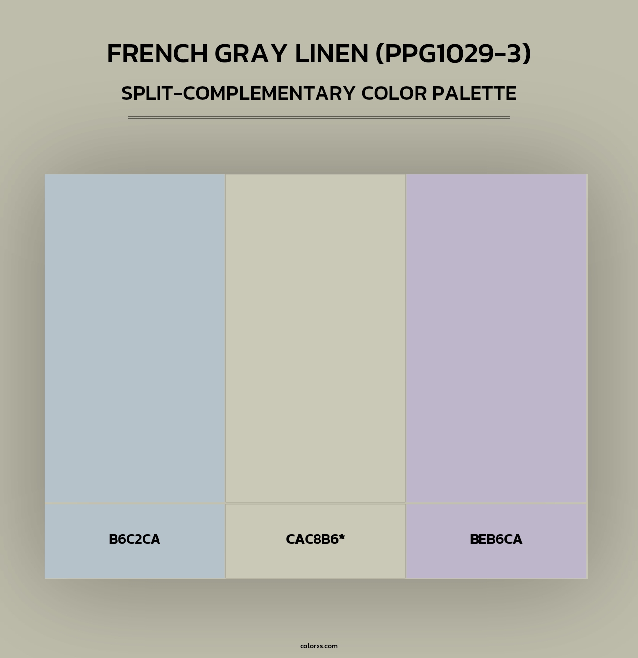 French Gray Linen (PPG1029-3) - Split-Complementary Color Palette