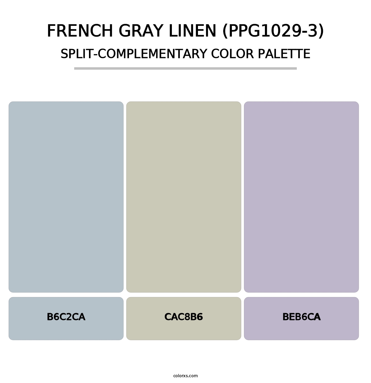 French Gray Linen (PPG1029-3) - Split-Complementary Color Palette