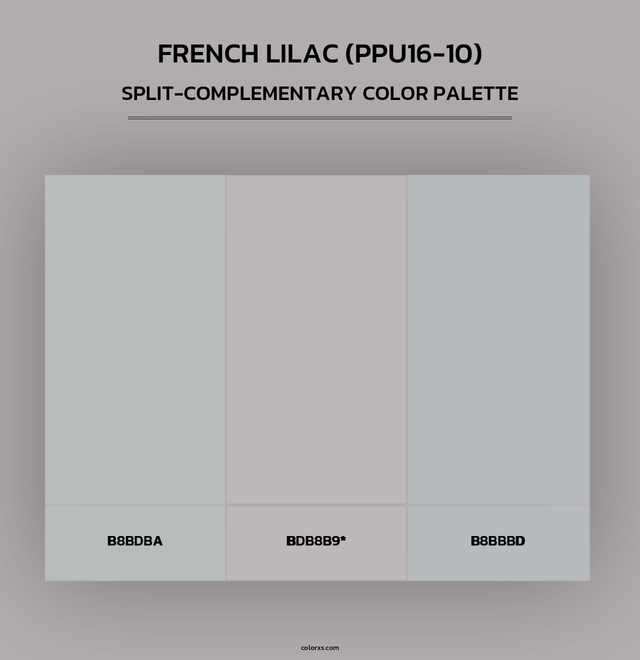 French Lilac (PPU16-10) - Split-Complementary Color Palette