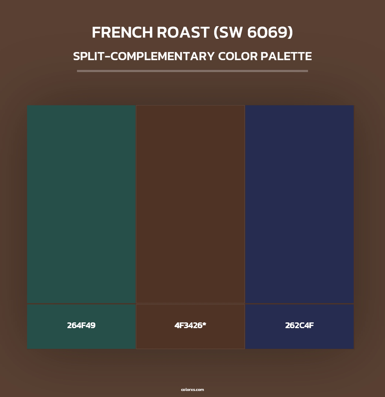French Roast (SW 6069) - Split-Complementary Color Palette