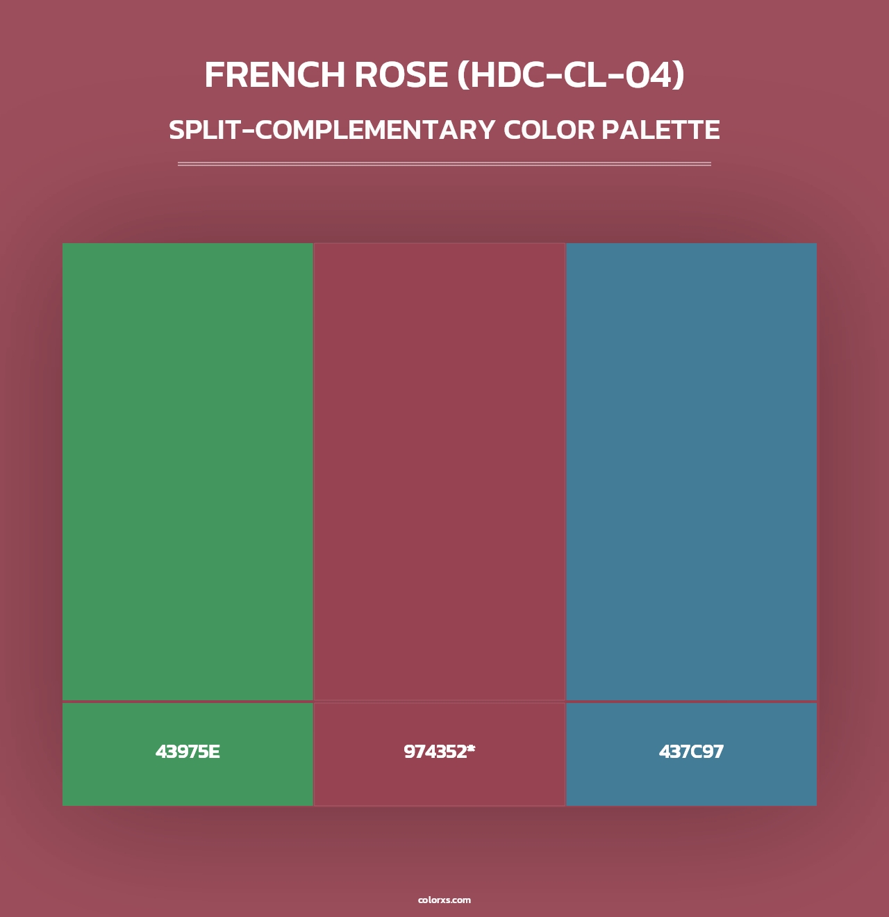 French Rose (HDC-CL-04) - Split-Complementary Color Palette