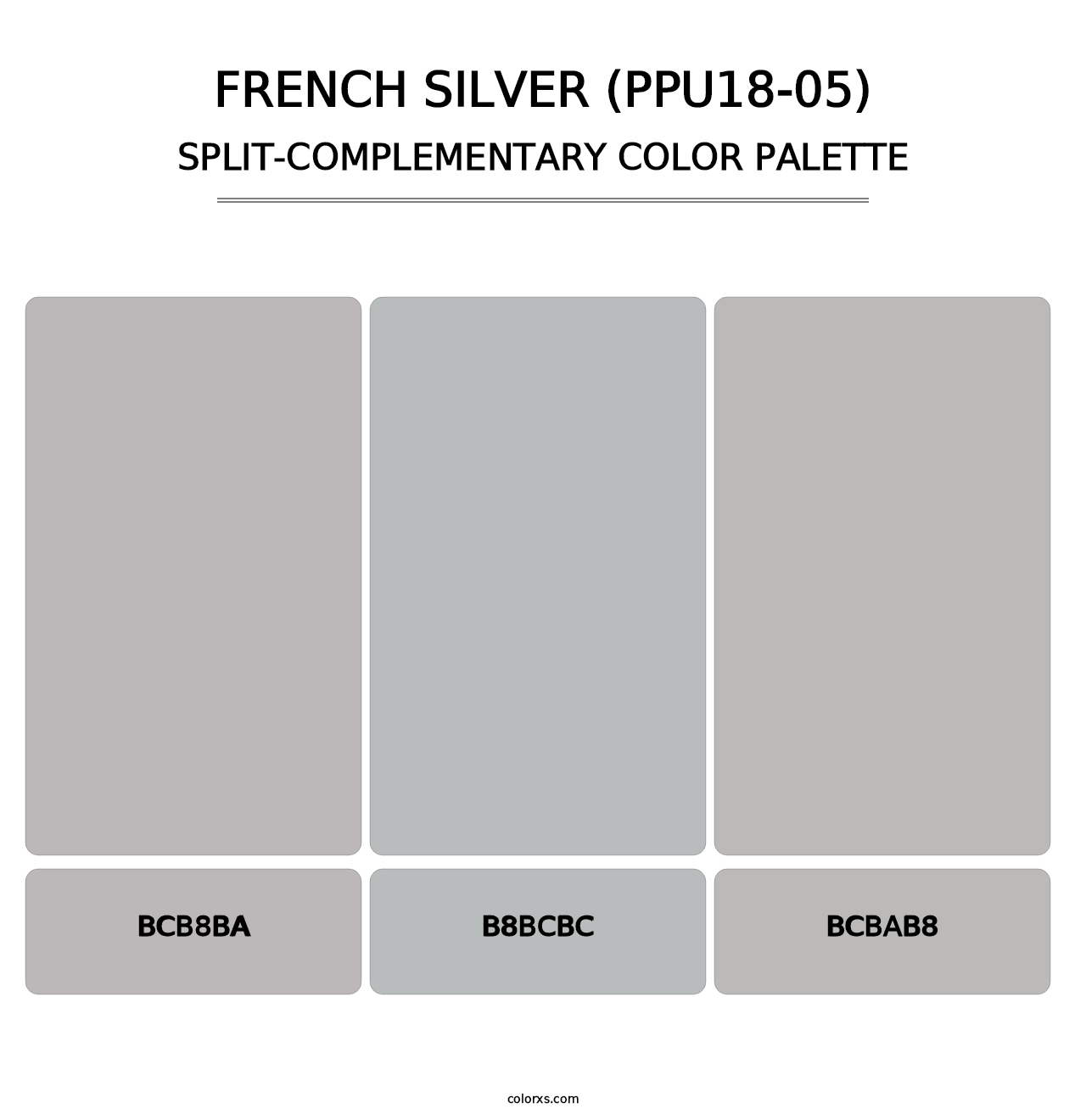 French Silver (PPU18-05) - Split-Complementary Color Palette