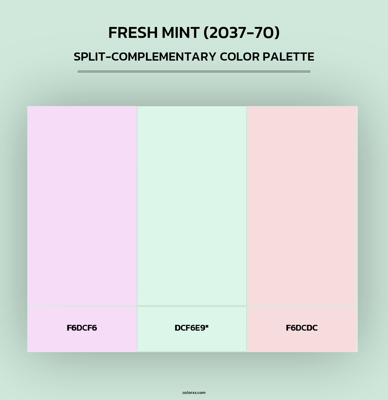 Fresh Mint (2037-70) - Split-Complementary Color Palette