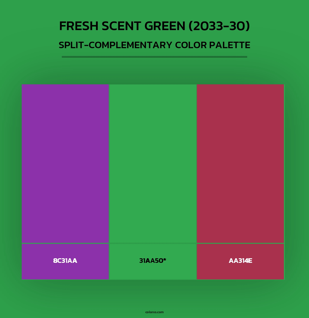 Fresh Scent Green (2033-30) - Split-Complementary Color Palette