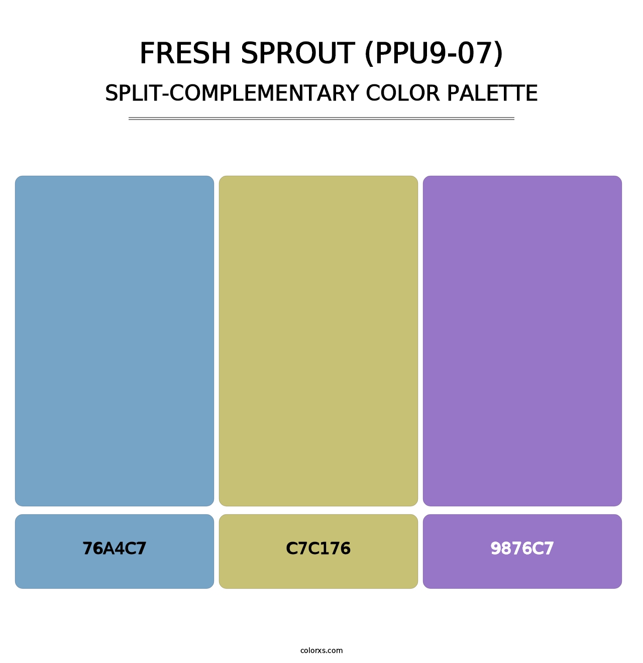 Fresh Sprout (PPU9-07) - Split-Complementary Color Palette